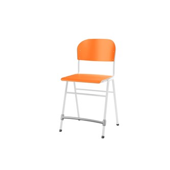 Matte FSC stol sh 54 cm stort sæde hvidt stel