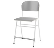 Matte FSC stol sh 54 cm stort sæde hvidt stel