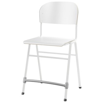 Matte FSC stol sh 54 cm stort sæde hvidt stel