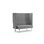 Mr. Box Highback 2-pers. sofa, sort medestel