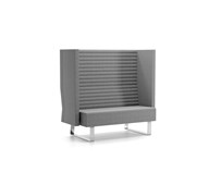 Mr. Box Highback 2-pers. sofa, sort medestel