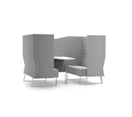 Mr Box Meeting Point Highback 2-pers. sofa, sølv medestel