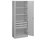Norden materialeskab 6 skuffer B80xD47xH210 lysegrå