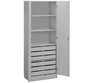 Norden materialeskab 12 skuffer B80xD47xH210 lysegrå