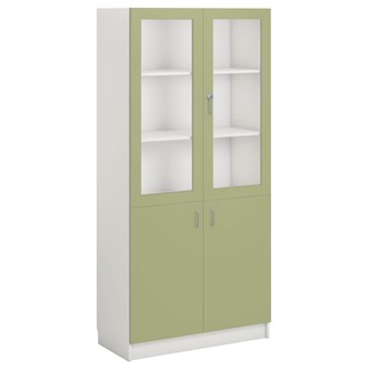 Norden FSC materialeskab 2 laminat-/2 glaslåger B100xD47xH210 hvid