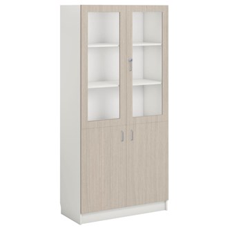 Norden FSC materialeskab 2 laminat-/2 glaslåger B100xD47xH210 hvid