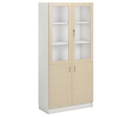 Norden FSC materialeskab 2 laminat-/2 glaslåger B100xD47xH210 hvid