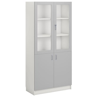 Norden FSC materialeskab 2 laminat-/2 glaslåger B100xD47xH210 hvid