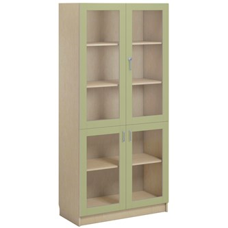Norden FSC materialeskab 4 glas B100xD32xH210 birk