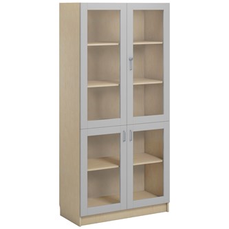 Norden FSC materialeskab 4 glas B100xD32xH210 birk