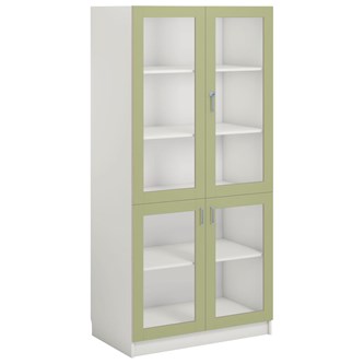 Norden FSC materialeskab 4 glaslåger B100xD60xH210 hvid