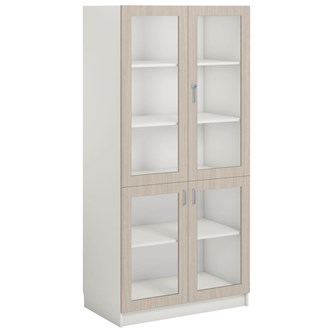 Norden FSC materialeskab 4 glaslåger B100xD60xH210 hvid