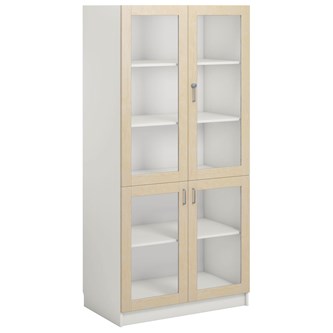 Norden FSC materialeskab 4 glaslåger B100xD60xH210 hvid