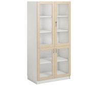 Norden FSC materialeskab 4 glaslåger B100xD60xH210 hvid