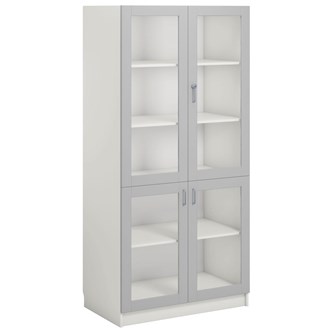 Norden FSC materialeskab 4 glaslåger B100xD60xH210 hvid