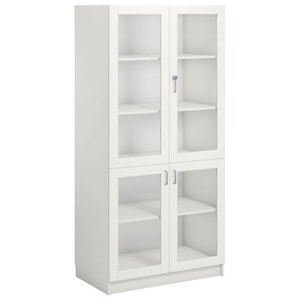 Norden FSC materialeskab 4 glaslåger B100xD60xH210 hvid
