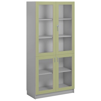 Norden FSC materialeskab 4 glaslåger B100xD47xH210 lysegrå