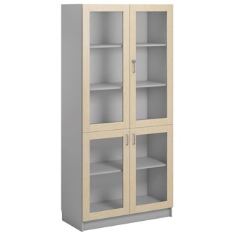 Norden FSC materialeskab 4 glaslåger B100xD47xH210 lysegrå