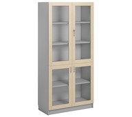 Norden FSC materialeskab 4 glaslåger B100xD47xH210 lysegrå