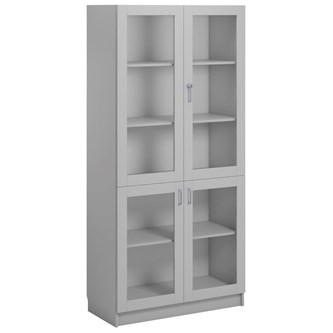 Norden FSC materialeskab 4 glaslåger B100xD47xH210 lysegrå