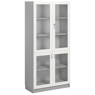 Norden FSC materialeskab 4 glaslåger B100xD47xH210 lysegrå