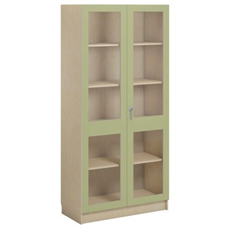 Norden FSC materialeskab 2 glaslåger B100xD47xH210 birk