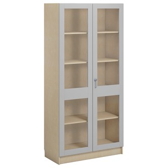 Norden FSC materialeskab 2 glaslåger B100xD47xH210 birk