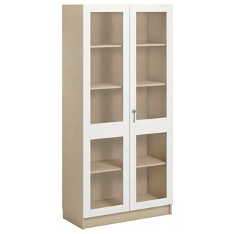 Norden FSC materialeskab 2 glaslåger B100xD47xH210 birk