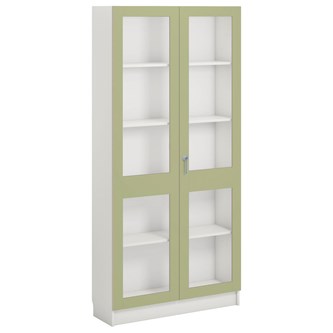 Norden FSC materialeskab 2 glaslåger B100xD32xH210 hvid