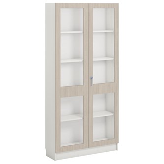 Norden FSC materialeskab 2 glaslåger B100xD32xH210 hvid