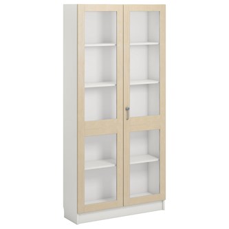 Norden FSC materialeskab 2 glaslåger B100xD32xH210 hvid