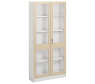 Norden FSC materialeskab 2 glaslåger B100xD32xH210 hvid