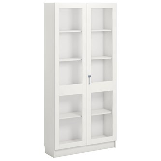Norden FSC materialeskab 2 glaslåger B100xD32xH210 hvid