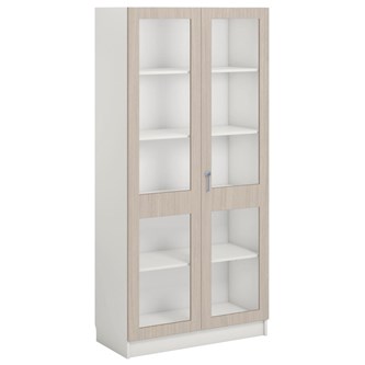 Norden FSC materialeskab 2 glaslåger B100xD47xH210 hvid