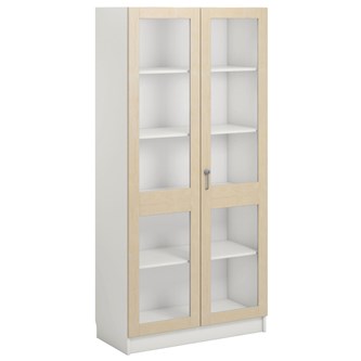 Norden FSC materialeskab 2 glaslåger B100xD47xH210 hvid