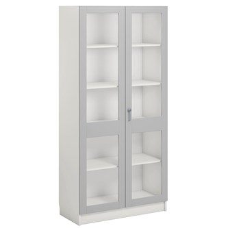 Norden FSC materialeskab 2 glaslåger B100xD47xH210 hvid