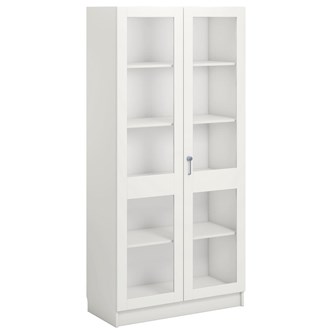 Norden FSC materialeskab 2 glaslåger B100xD47xH210 hvid