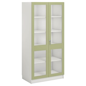 Norden FSC materialeskab 2 glaslåger B100xD60xH210 hvid