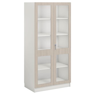 Norden FSC materialeskab 2 glaslåger B100xD60xH210 hvid