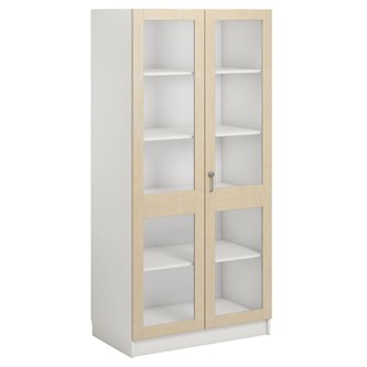 Norden FSC materialeskab 2 glaslåger B100xD60xH210 hvid
