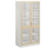 Norden FSC materialeskab 2 glaslåger B100xD60xH210 hvid