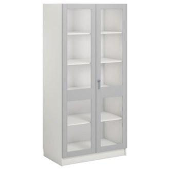 Norden FSC materialeskab 2 glaslåger B100xD60xH210 hvid