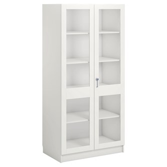 Norden FSC materialeskab 2 glaslåger B100xD60xH210 hvid