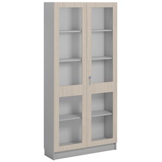 Norden FSC materialeskab 2 glaslåger B100xD32xH210 lysegrå