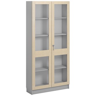 Norden FSC materialeskab 2 glaslåger B100xD32xH210 lysegrå