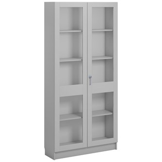 Norden FSC materialeskab 2 glaslåger B100xD32xH210 lysegrå