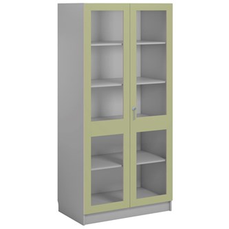 Norden FSC materialeskab 2 glaslåger B100xD60xH210 lysegrå