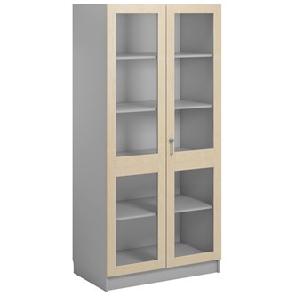 Norden FSC materialeskab 2 glaslåger B100xD60xH210 lysegrå