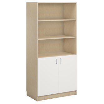 Norden FSC bogreol med skab B100xD32xH210 birk