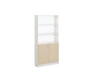 Norden FSC bogreol med skab B100xD32xH210 hvid